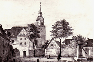 Historische Ansichtskarte von der Kirche